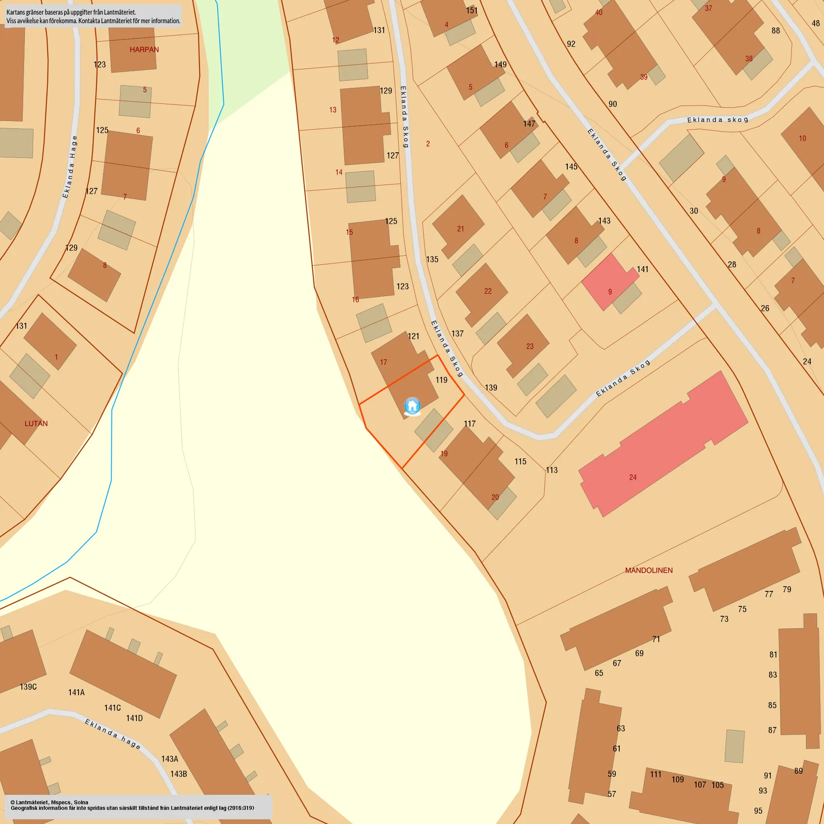 Radhus, Eklanda skog 119, Eklanda, Mölndal