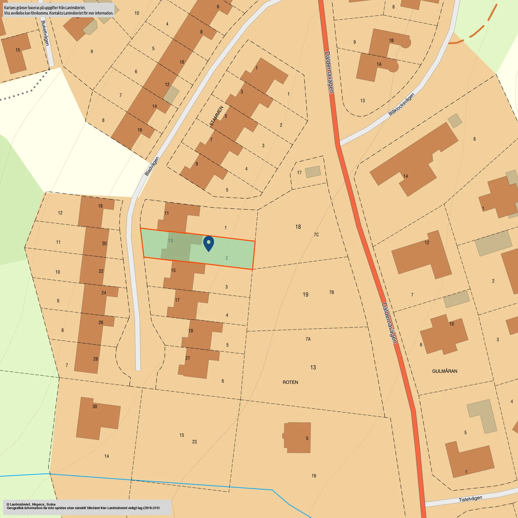 Radhus, Bladvägen 13, Dälderna, Skövde