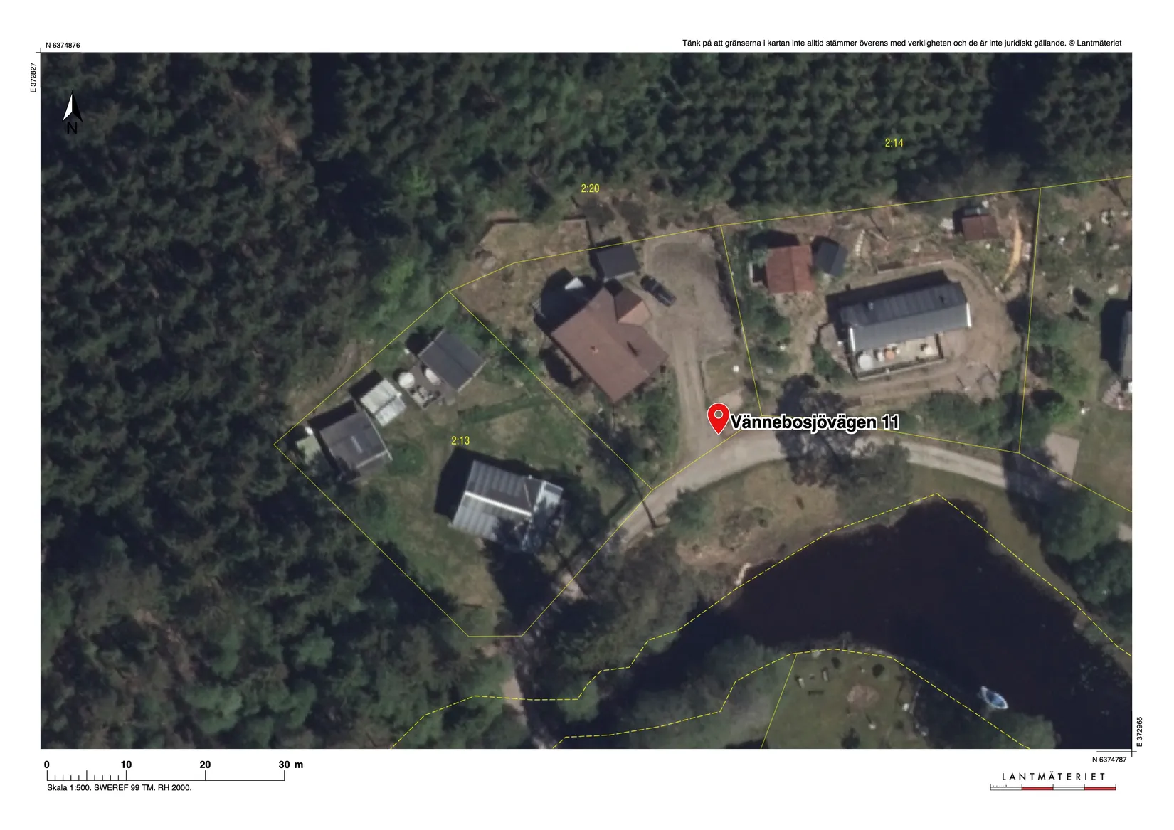 Villa, Vännebosjövägen 11, Mark
