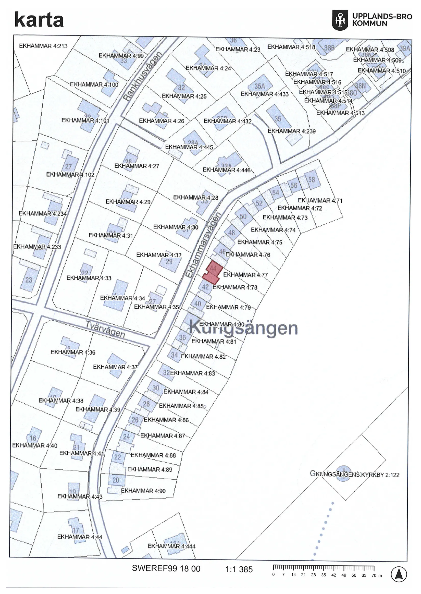 Radhus, Ekhammarsvägen 44, Gamla Kungsängen, Upplands-Bro