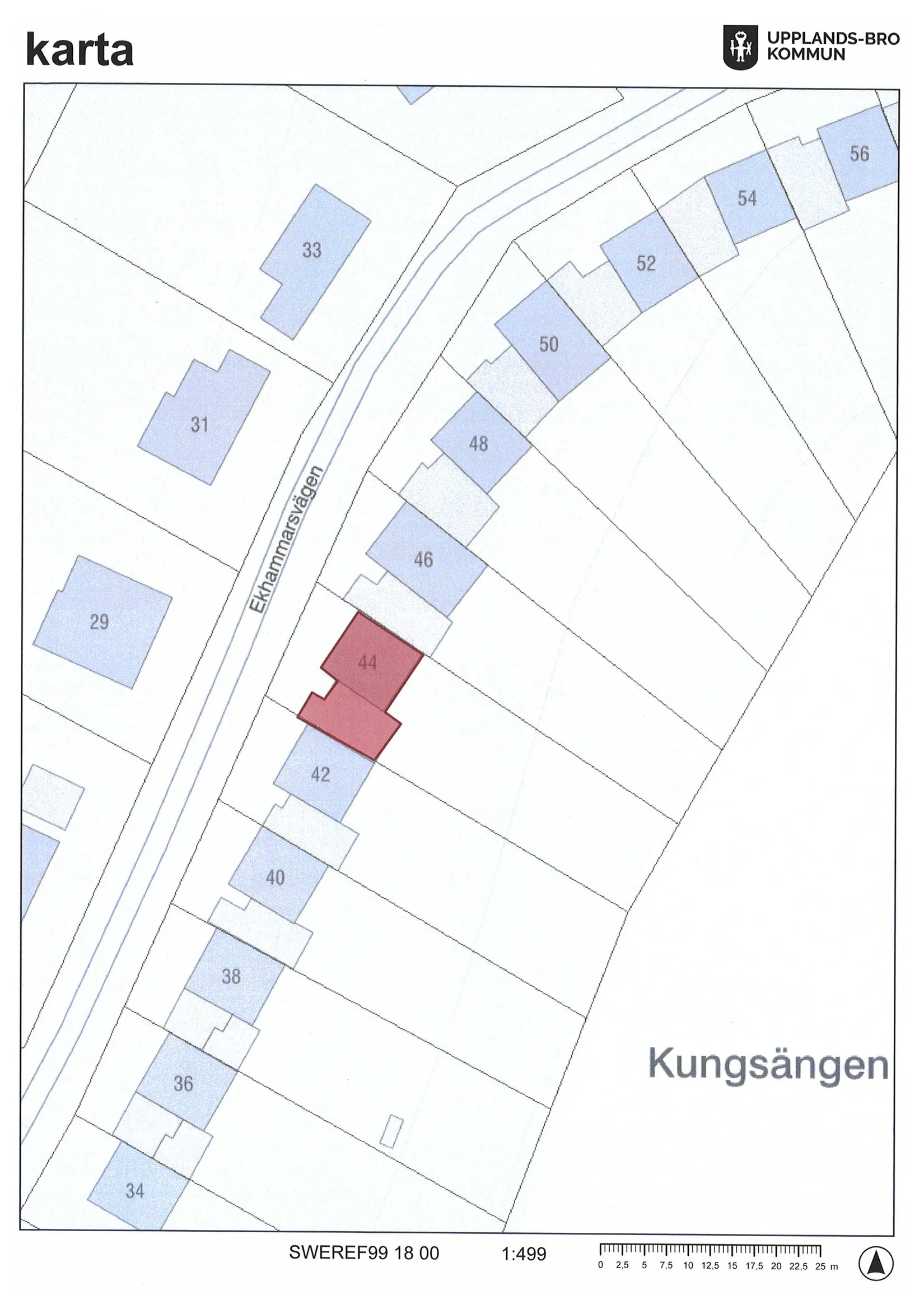 Radhus, Ekhammarsvägen 44, Gamla Kungsängen, Upplands-Bro