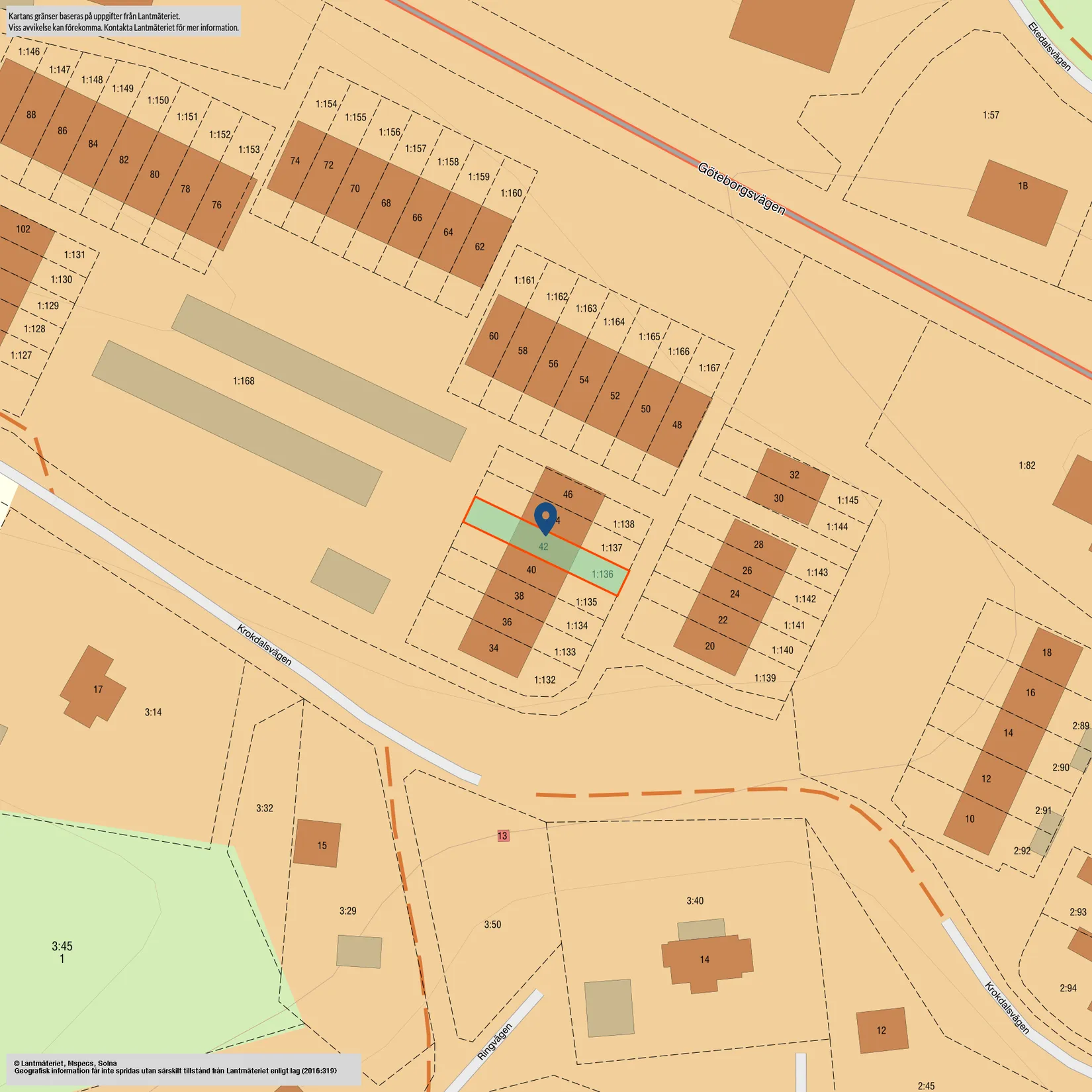 Radhus, Krokdalsvägen 42, Bollebygd