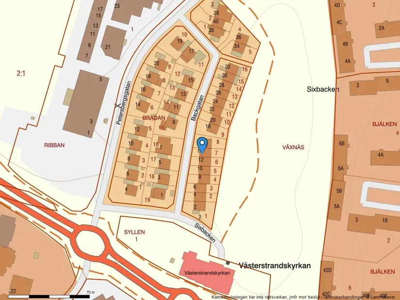 Radhus, Backgatan 14, Våxnäs, Karlstad