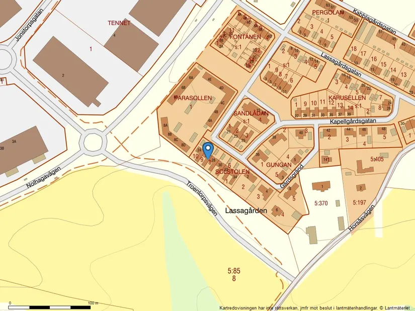 Radhus, Kapellgårdsgatan 26, Trädgårdsstaden, Skövde