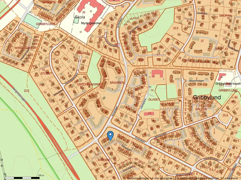 Radhus, Danastigen 26, Gribbylund, Täby
