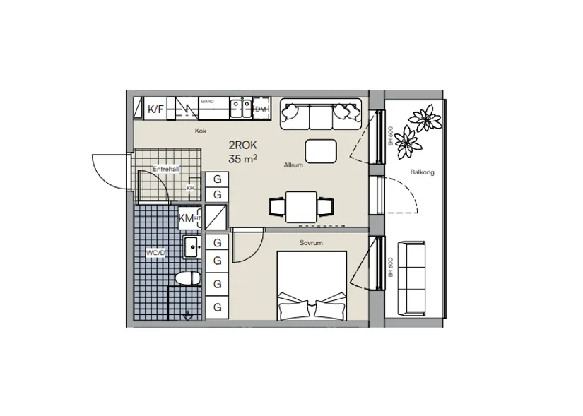Bostadsrätt, Archimedesgränd, lgh 1104, Mariehäll, Stockholm
