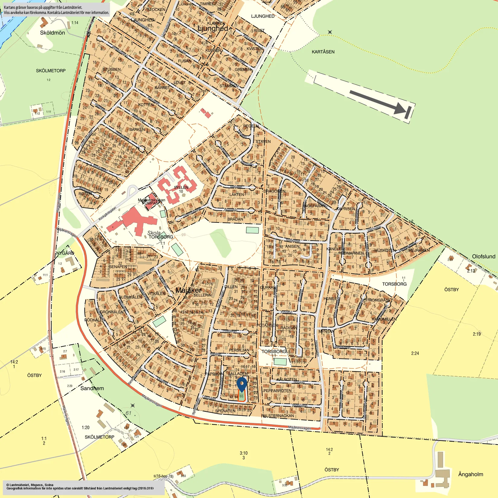 Radhus, Ladugatan 9, Majåker, Lidköping