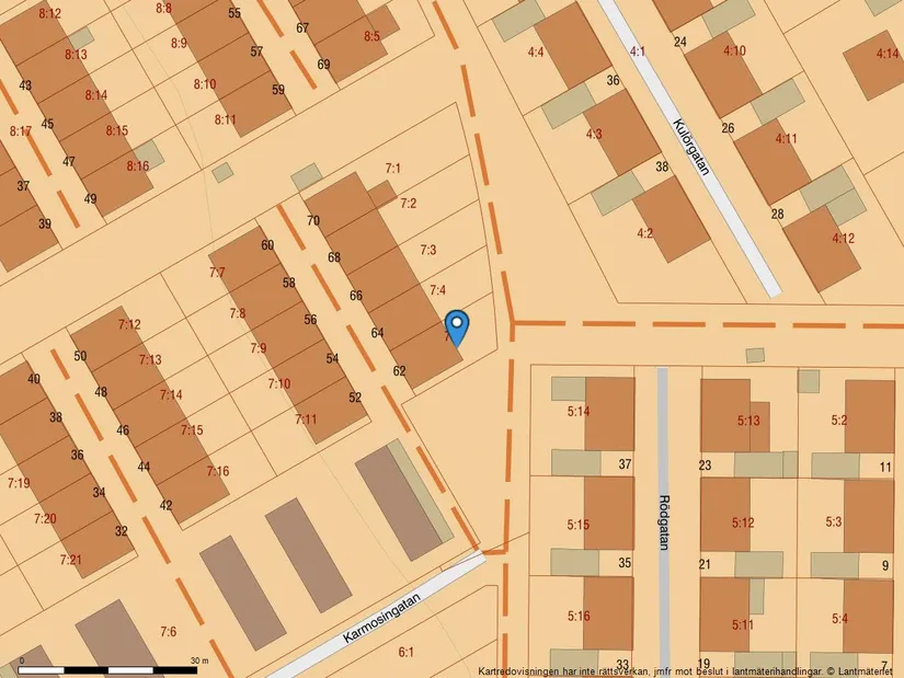 Radhus, Karmosingatan 62, Eckran, Göteborg