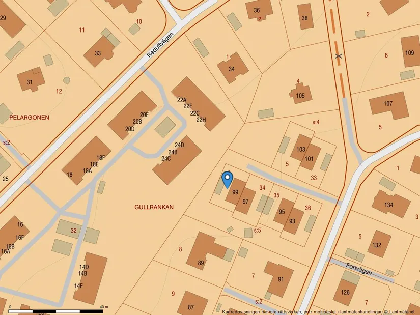 Radhus, Fortvägen 99, Gribbylund, Täby
