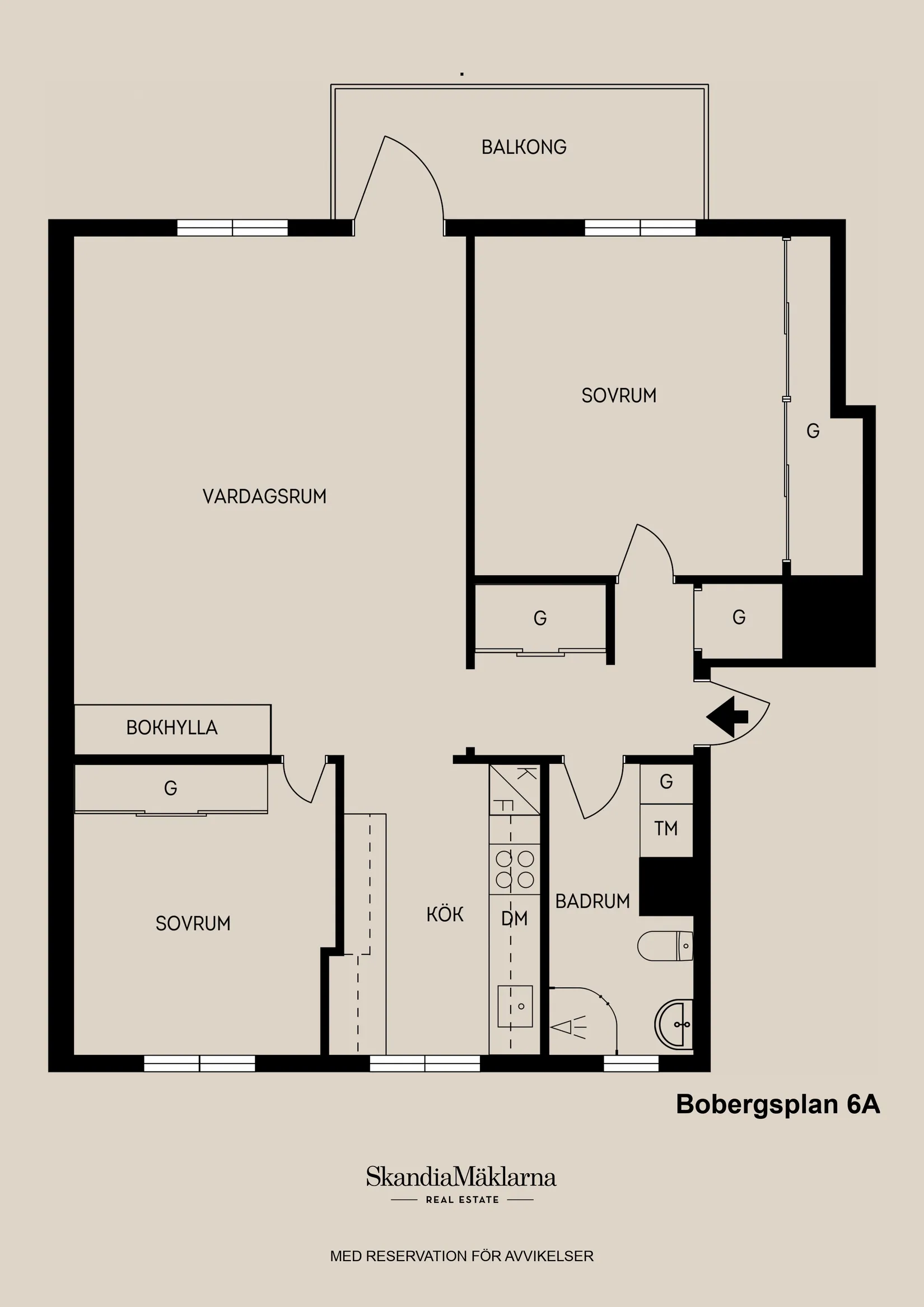 Bostadsrätt, Bobergsplan 6A, Olsbacka, Gävle