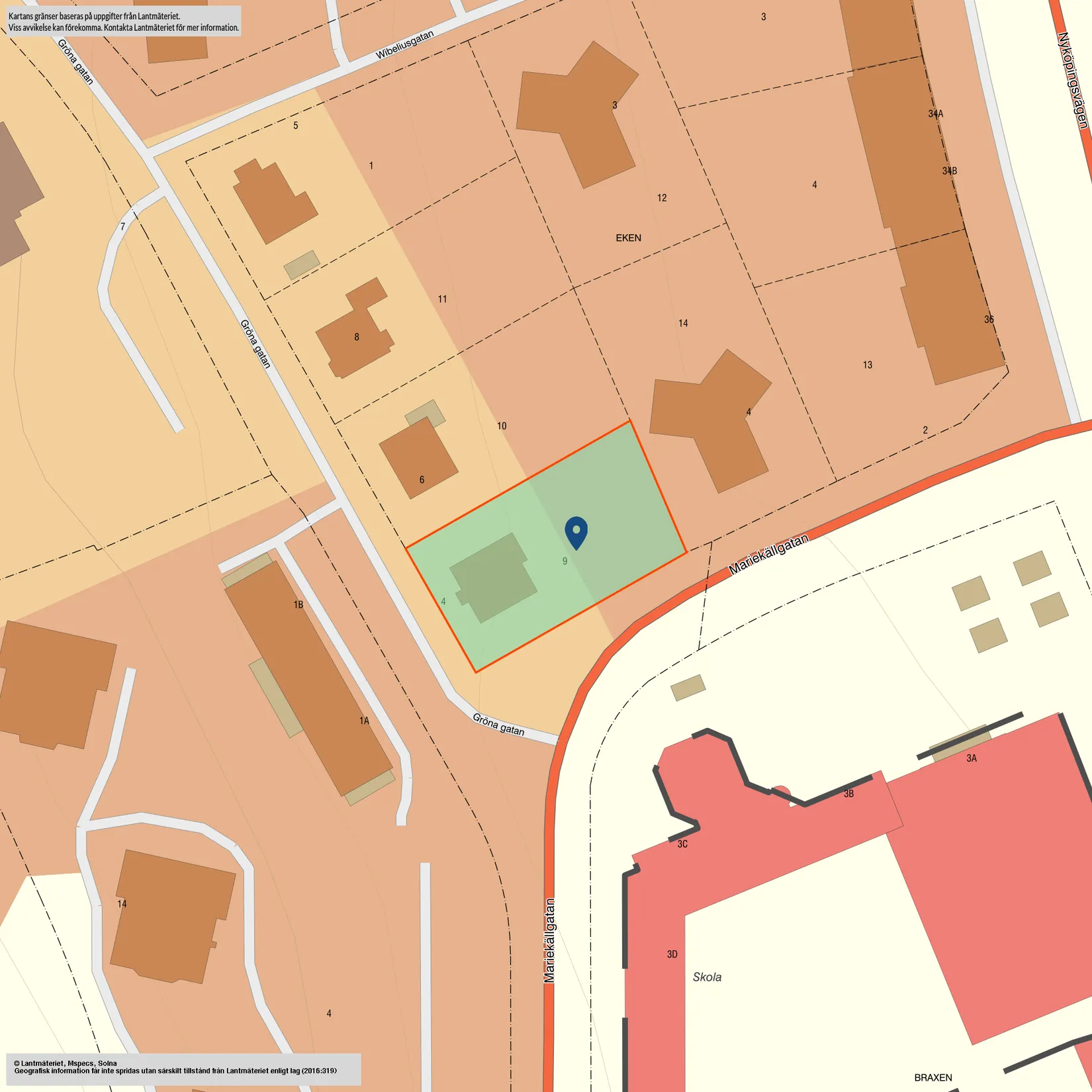 Villa, Gröna gatan 4, Centrum/Mariekäll, Södertälje