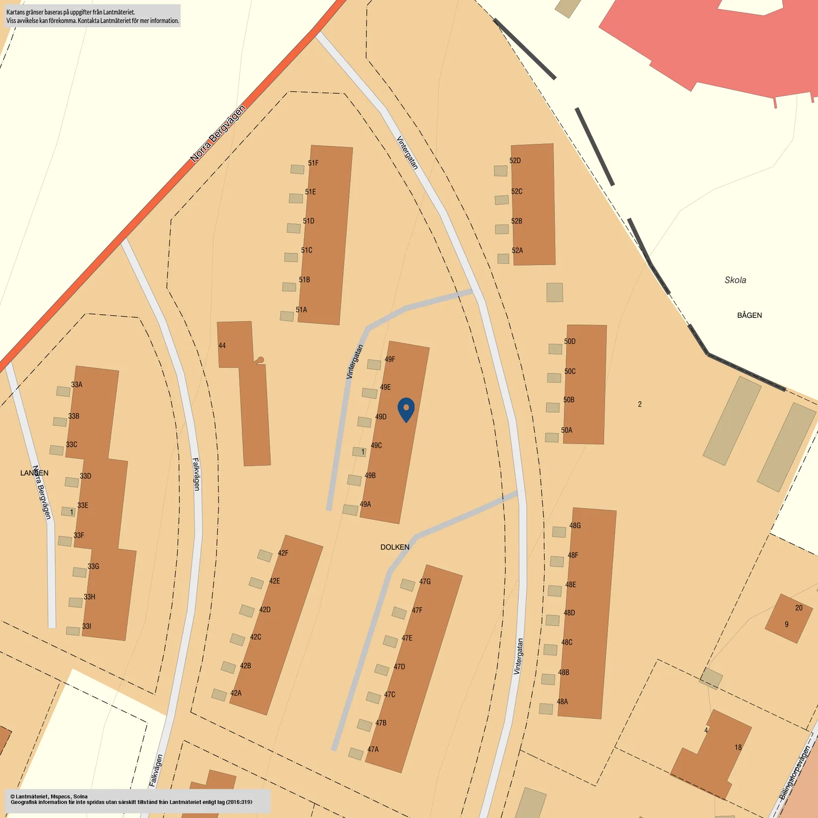 Radhus, Vintergatan 49D, Billingssluttningen, Skövde