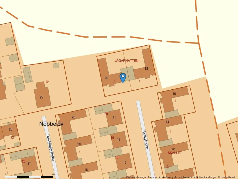 Radhus, Skallgången 20, Nöbbelöv, Lund