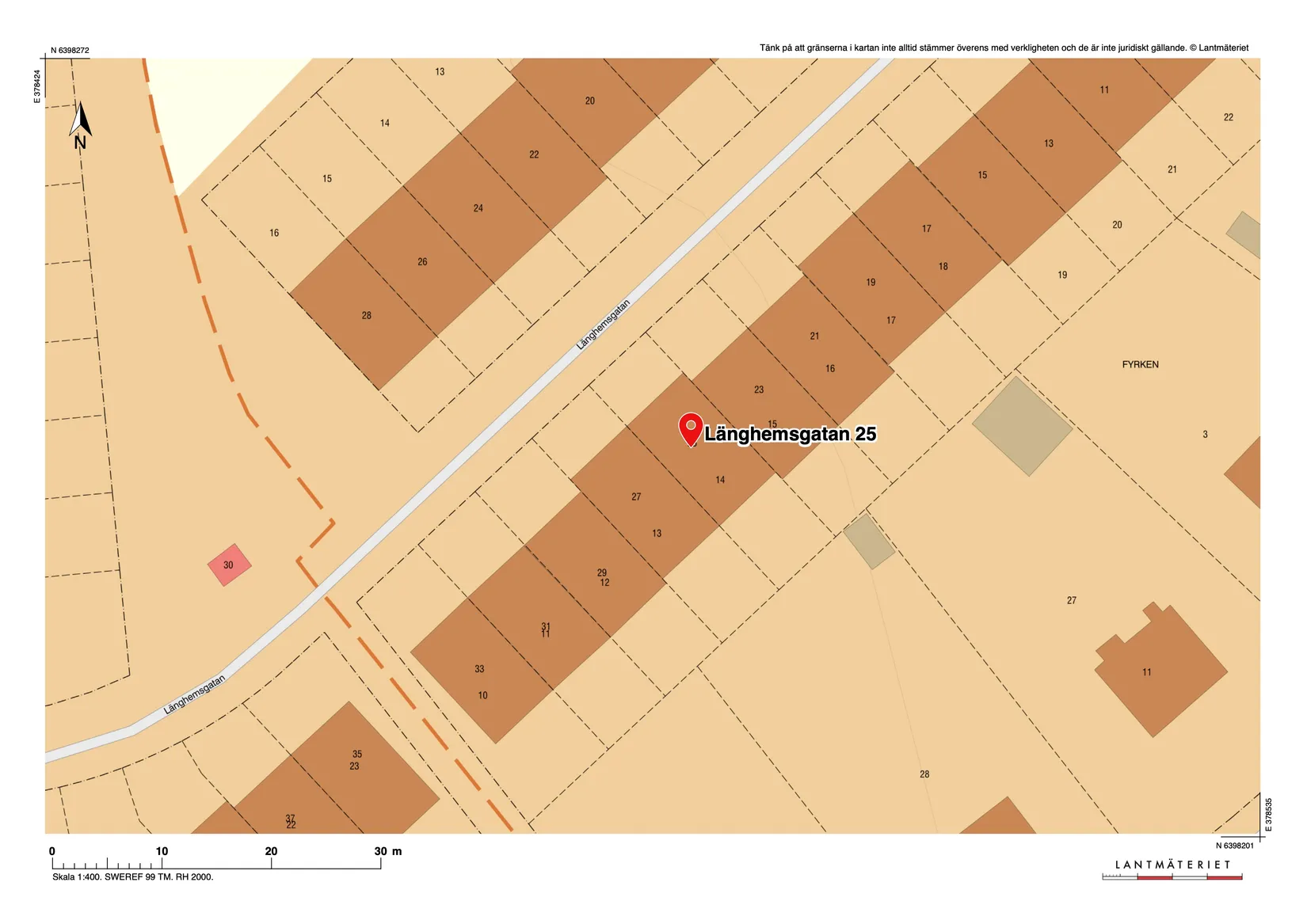 Radhus, Länghemsgatan 25, Trandared, Borås