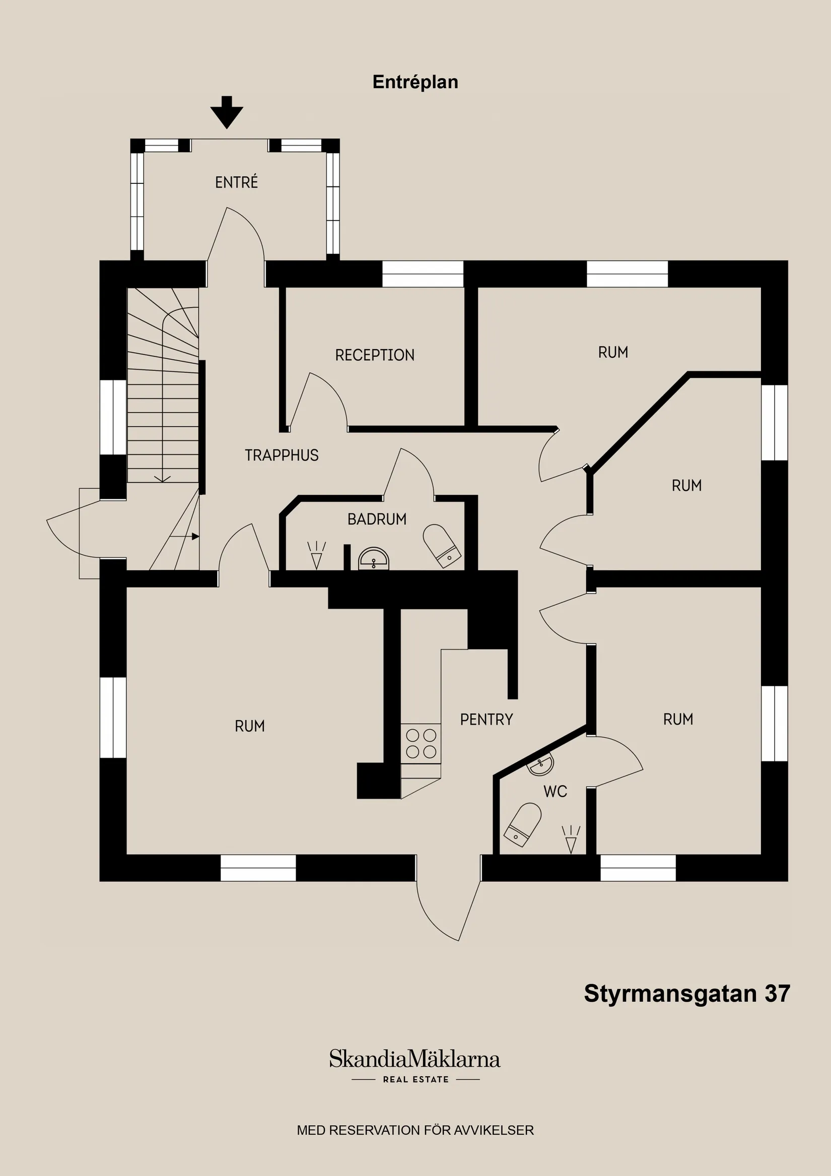 Villa, Styrmansgatan 37, Brynäs, Gävle