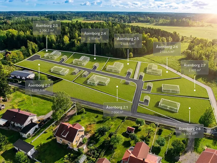 Tomt, 8 GENERÖSA VILLATOMTER I GISTAD – FRÅN 1 050 000 KR TILL 1 350 000!, Gistad