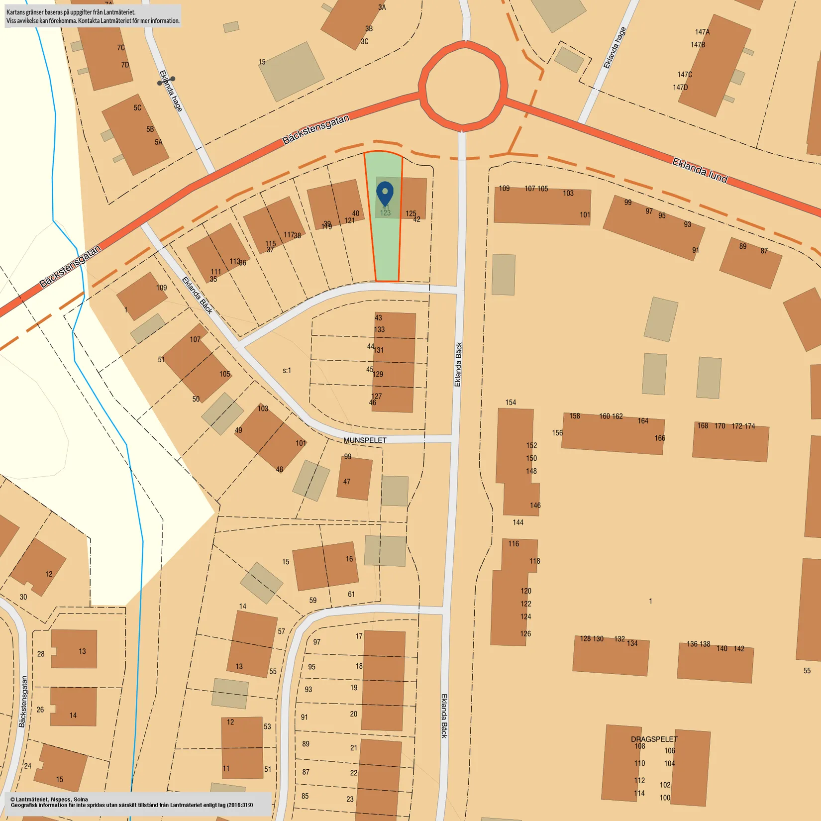 Radhus, Eklanda Bäck 123, Eklanda, Mölndal