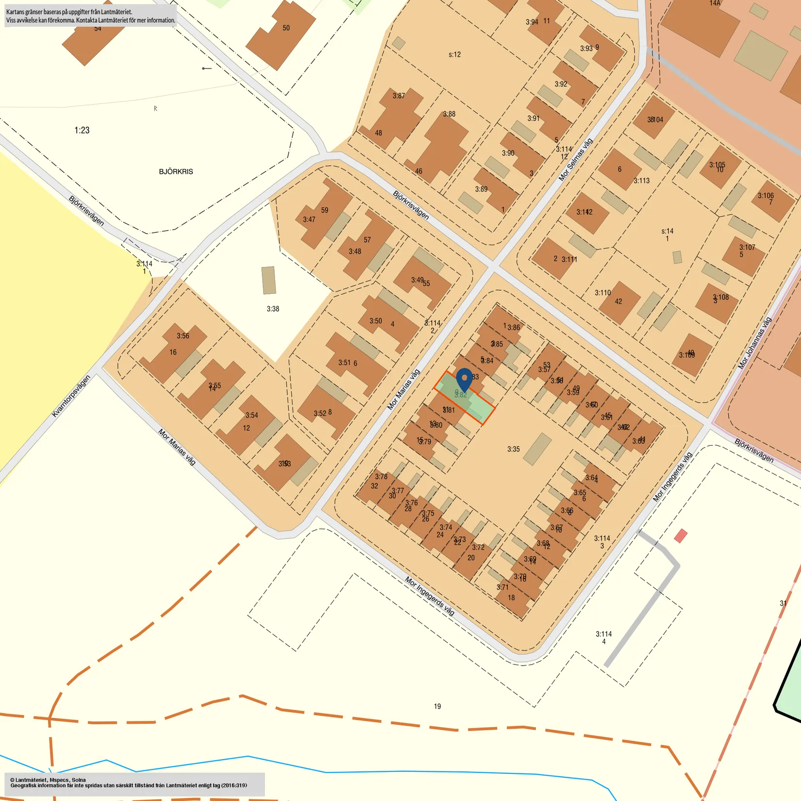 Radhus, Mor Marias väg 9, Björkris, Kungsbacka