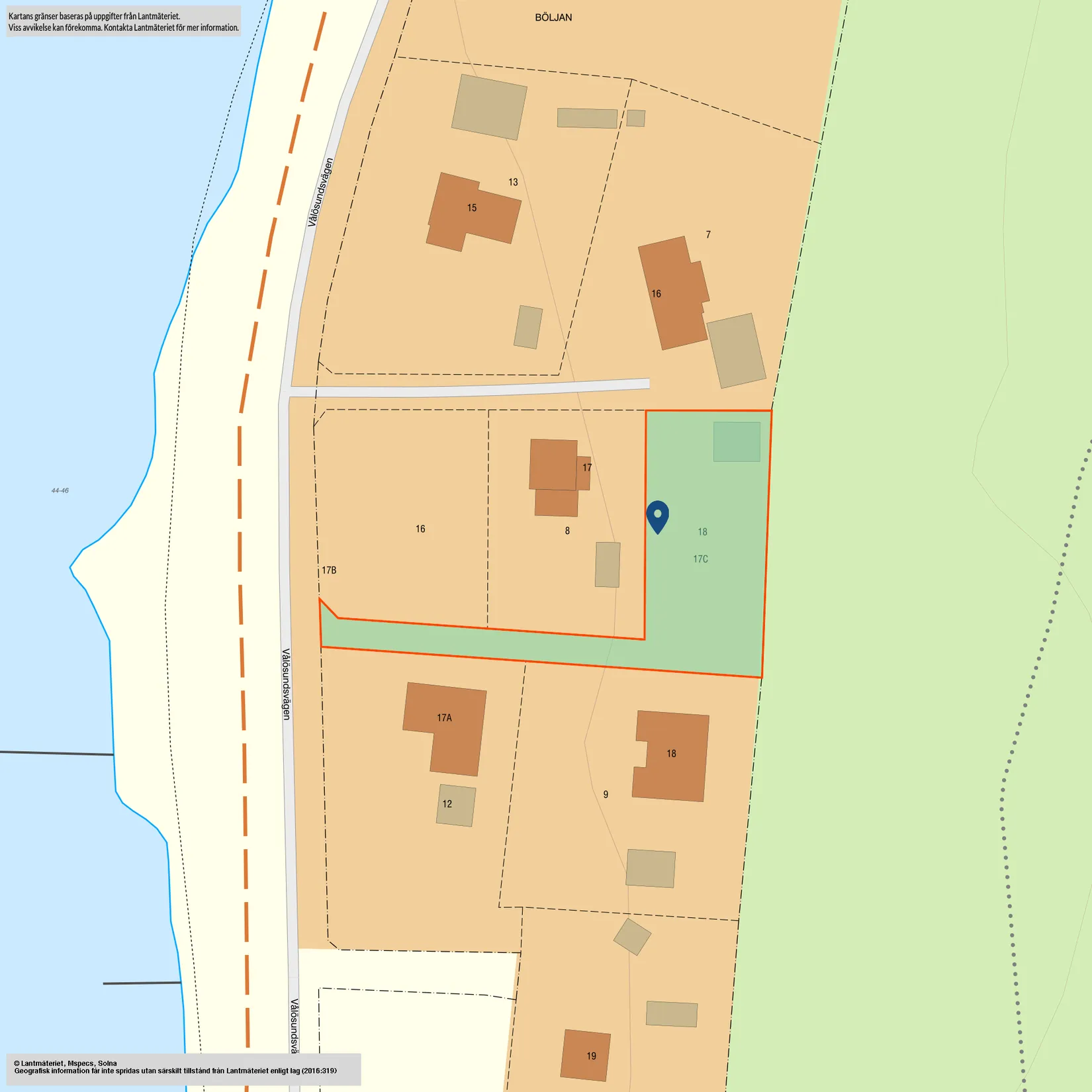 Tomt, Vålösundsvägen 17C, Kristinehamns skärgård, Kristinehamn