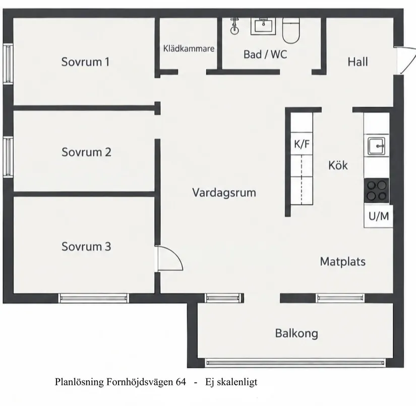 Bostadsrätt, Fornhöjdsvägen 64 , Fornhöjden, Södertälje