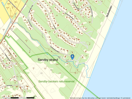 Tomt, Sandbybäcksvägen 14, Sandby strand, Simrishamn