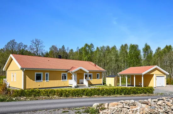 Villa, Nyproducerad enplansvilla i naturskönt område, Mark