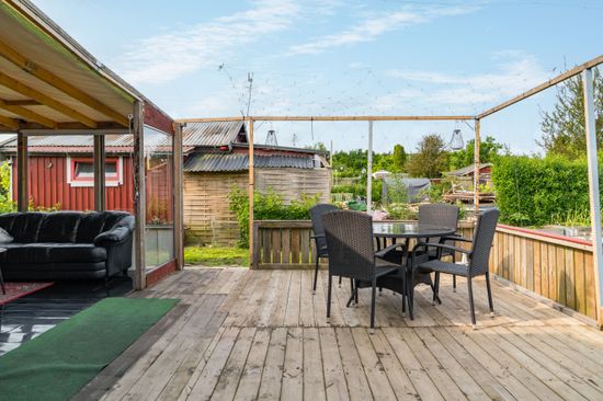 Fritidshus, Kopparhögarnas koloniområde, gång S stuga 21, Landskrona