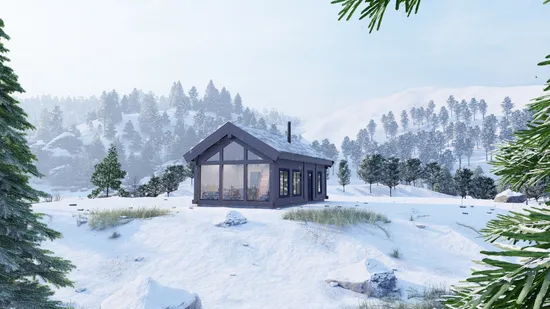 Fritidshus, Ebbe Brynielssons väg 14 med husmodell Akka, Härjedalen