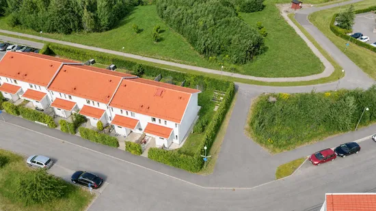 Radhus, Vilkmansgatan 23, Trädgårdsstaden, Skövde