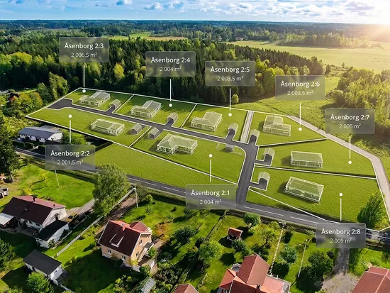 Tomt, 8 generösa villatomter i gistad – från 1 050 000 kr till 1 350 000!