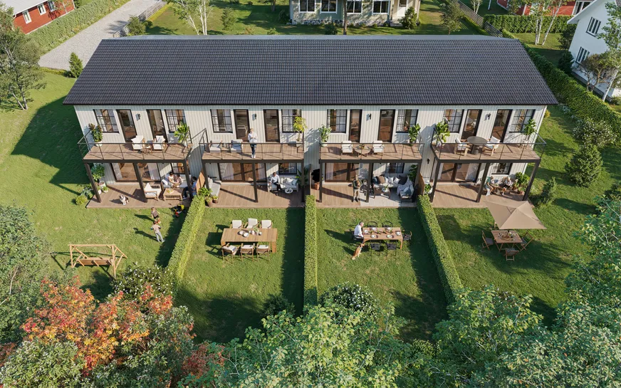 Radhus, Banvallsvägen 8B, Gamla Uppsala, Uppsala
