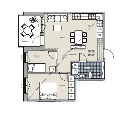 Archimedesgränd, lgh 1601 photo 2